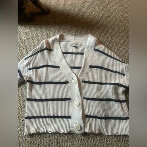 Universal Thread Black and White Striped Cardigan